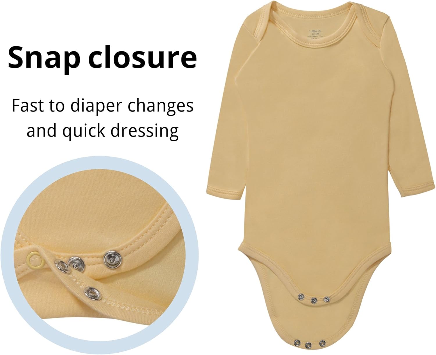 GUISBY Bodysuit for Baby, Rayon Long Sleeve Bodysuits for Boy Girl 0-24 Months - Image 4