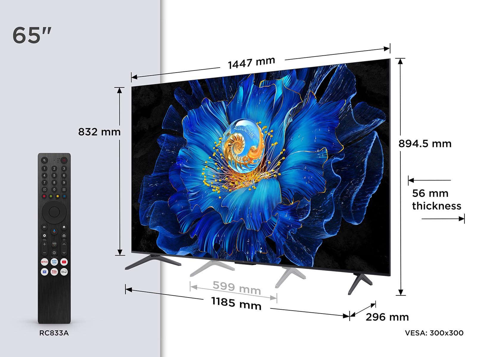 65C61KS Mini LED TV 4K UHD QLED Smart Google TV - Dettaglio