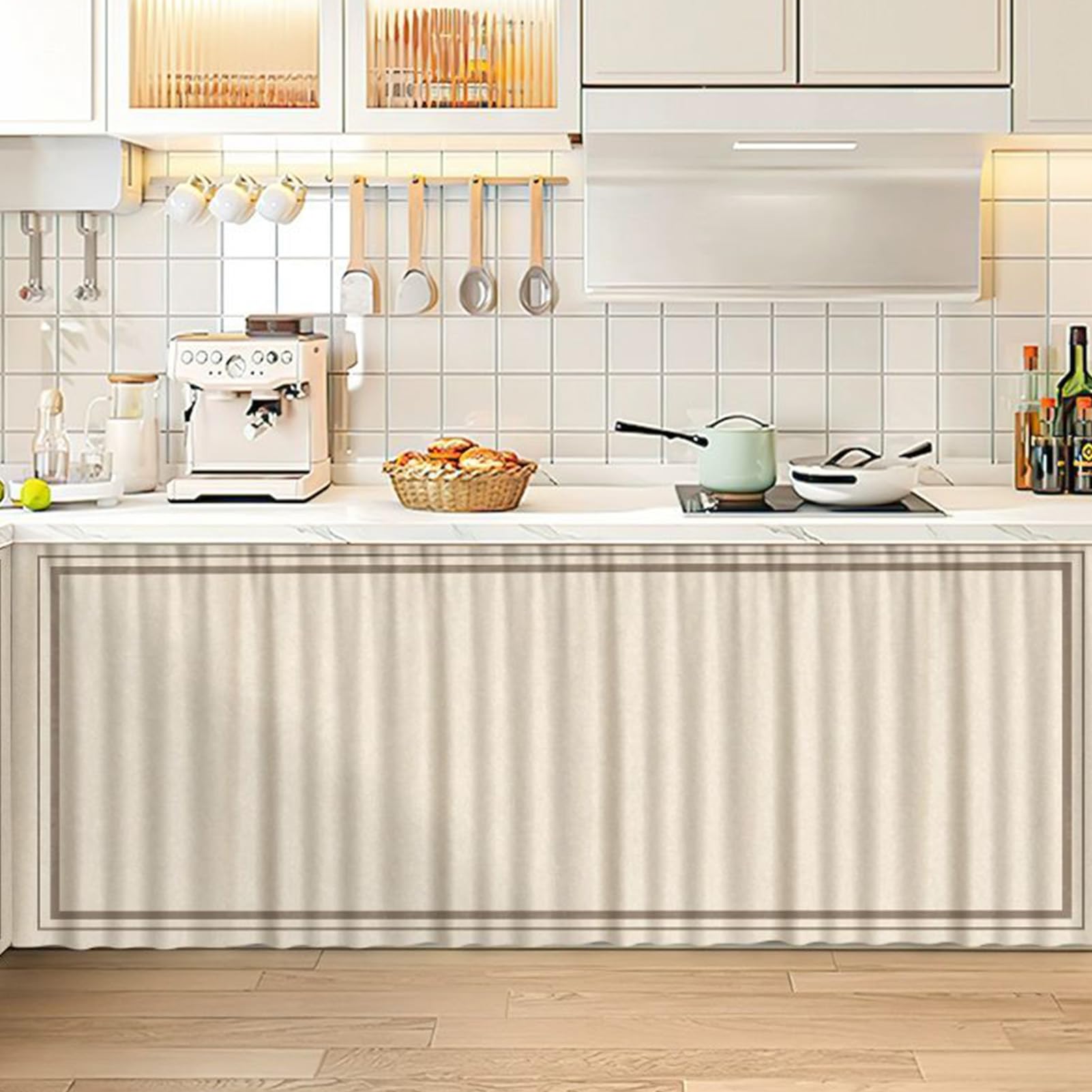 WIQUYBML Striped Sink Skirt for Bathroom & Kitchen 70cm x 90cm Cabinet Drape Stylish UnderSink Privacy Cover Perfect Home Classroom Use