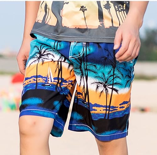Miniatura 2 de Yuzhih Pantalones cortos de gran tamaño para hombre, cintura elástica, pantalones ajustados con cordón, pantalones cortos casuales de playa al aire