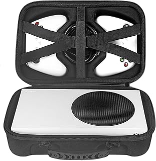 MOOKEENONE EVA +Oxford Fabric Travel Controllers Storage Bag Carrying Case for Xbox Series S Game Console