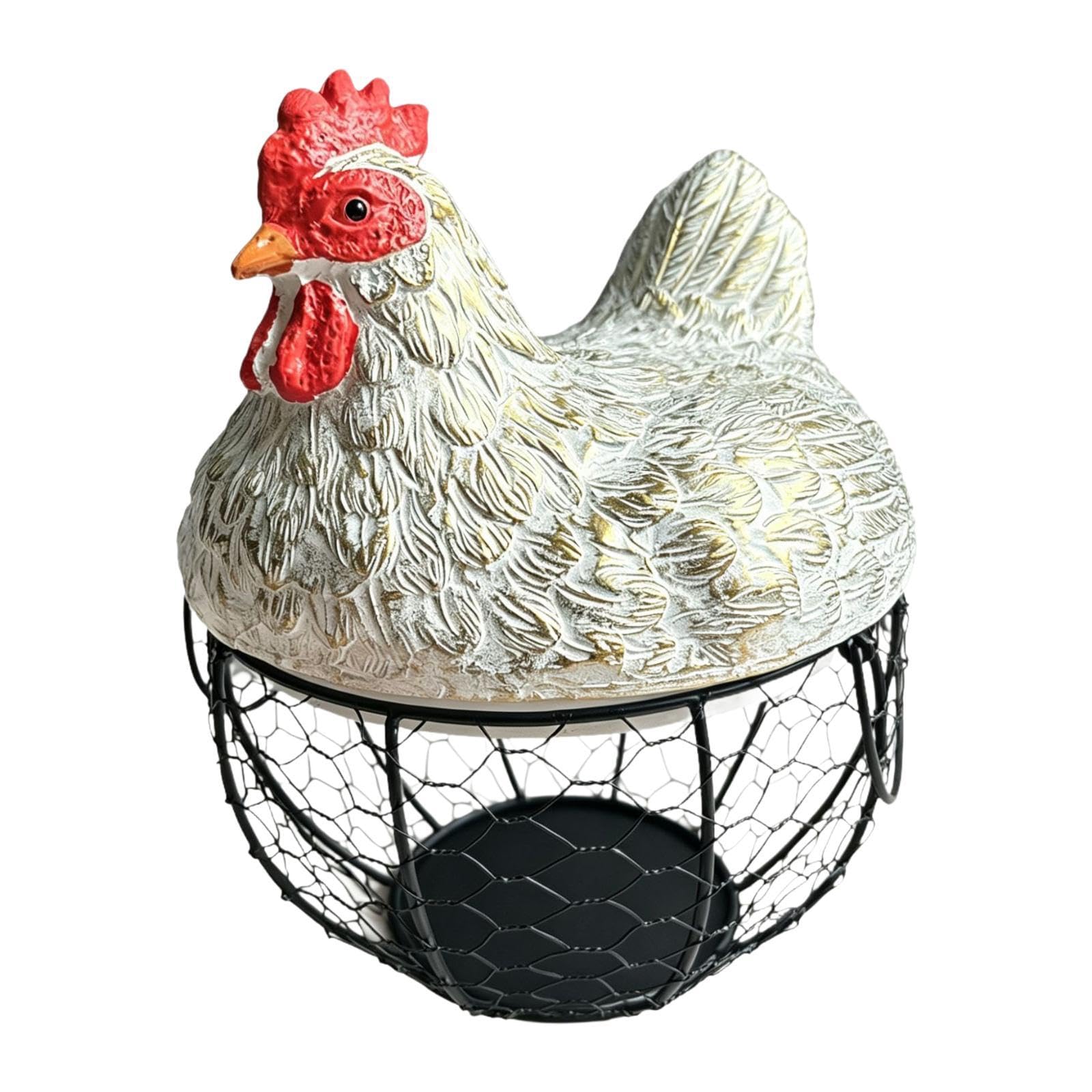 Cesta para almacenar Huevos, Cesta para Recoger Huevos Frescos con Tapa, contenedor portátil para Huevos Frescos para Granja, Blanco