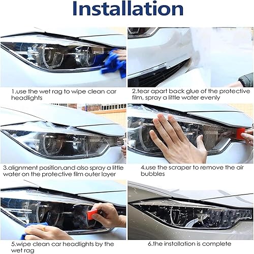 Miniatura 7 de NAKEAH Película protectora para faros delanteros de automóvil para Audi RS Q8 2020 2021 negro ahumado película protectora para faros delanteros de