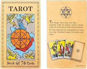 Cartas de tarô para iniciantes com guia – Classic Rider Waite Tarot Deck 78 cartas para leitura de tarô, adivinhação, orientação espiritual e fortuna conjunto de cartas de tarô