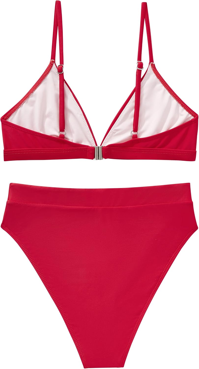 SUUKSESS Women High Waisted High Cut Bikini Set Sexy Triangle Two Piece Swimsuits - Image 4