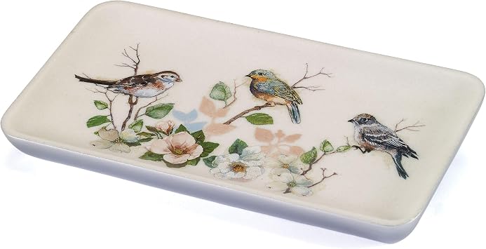 Avanti Linens - Vanity Tray, Countertop Accessories, Bird Inspired Home Decor Love Nest Collection