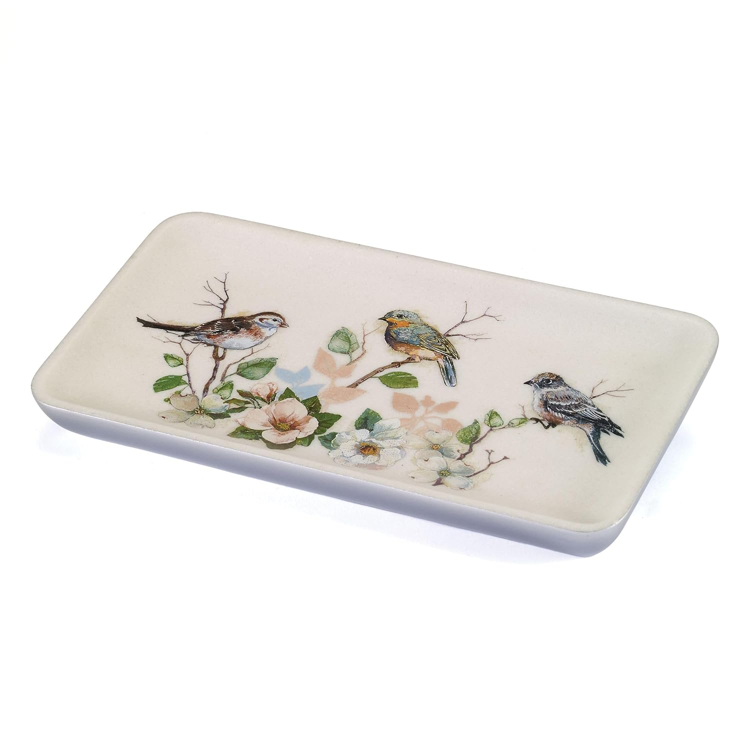 Avanti Linens - Vanity Tray, Countertop Accessories, Bird Inspired Home Decor (Love Nest Collection)