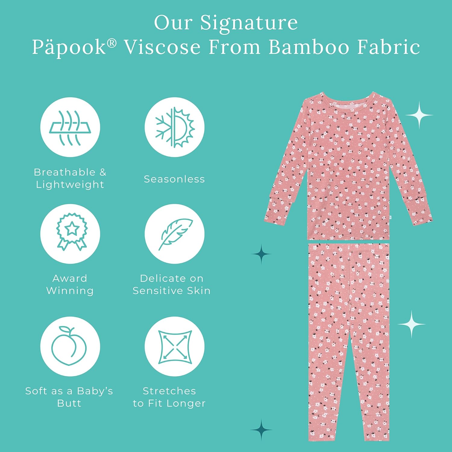 Posh Peanut Girls Pajamas - Soft, Viscose from Bamboo PJs for Kids - Matching, Long Sleeve Toddler Pajamas for Girls - Image 6