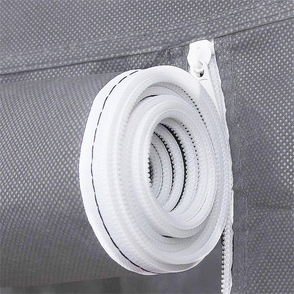 HUOLE Armoire de Rangement en Tissu Textile Pliable avec Tringle à vêtements,Porte-Manteau,Garde-Robe Organisateur de Stockage de vêtements Armoire Toile,172 * 134 * 43cm-Gris