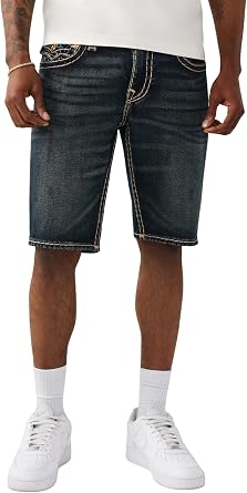 True Religion Mens Ricky Flap Short | Relaxed Fit, Horseshoe Detailing