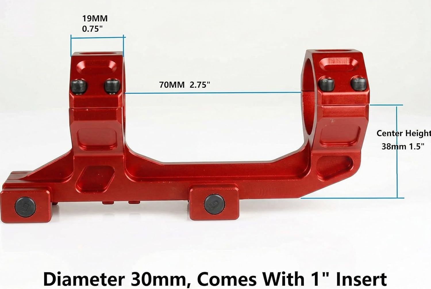 Adjustable Scope Mount 30mm or 1 Inch A/R-15 Up to 1.65" Offset Rings, Cantilever Scope Mount 30mm Lightweight Hollow Offset Dual Ring Scope Mount