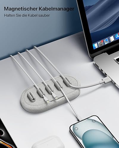 Miniatura 2 de Organizador de cables magnético, soporte de cable de escritorio con 6 clips magnéticos para cables, gestión de cables de carga para oficina en casa,