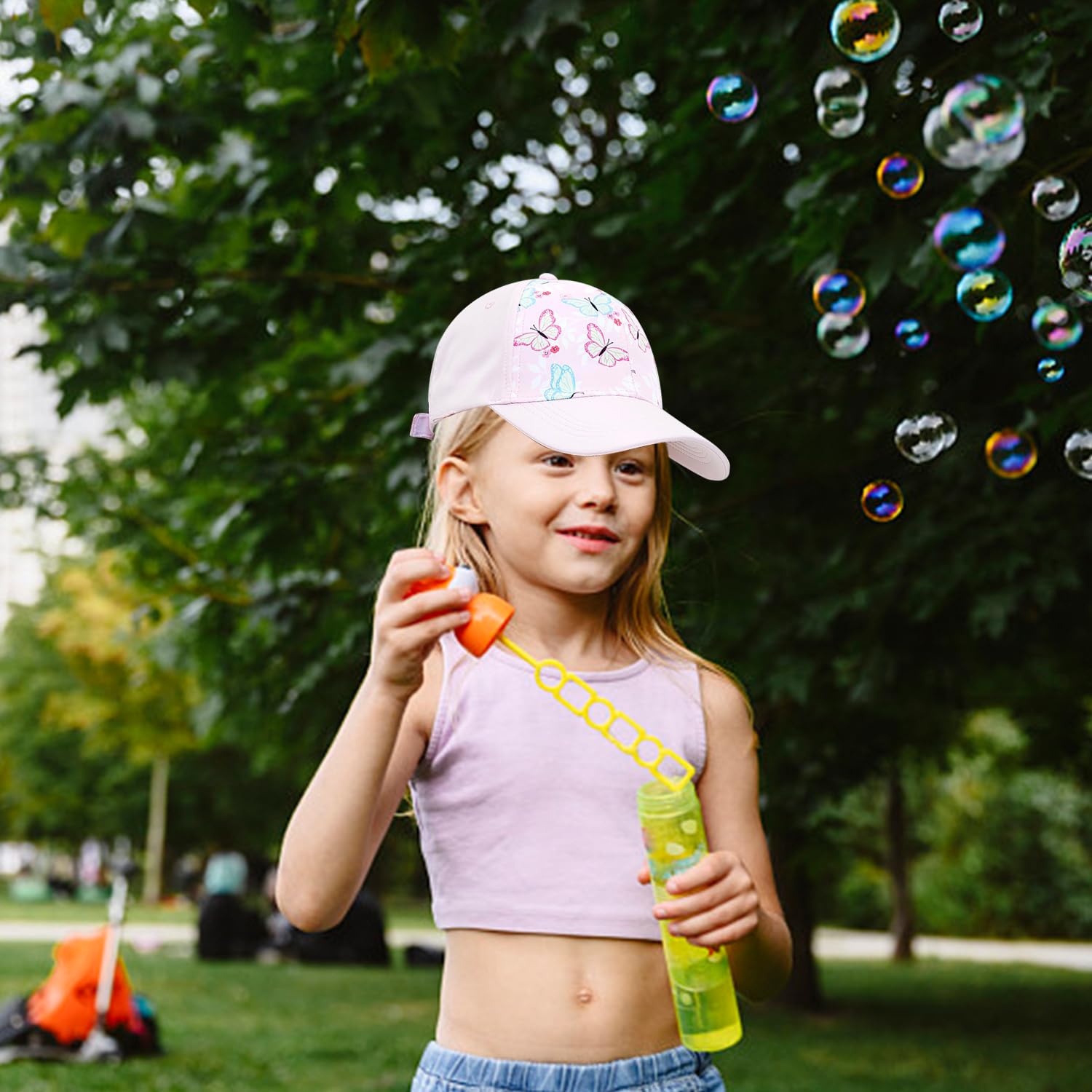 1 Pieza De Gorra De Béisbol Para Niños Y 1 Pieza De Anteojos, Sombrero Para El Sol Ajustable, Diseño De Agujero De Cola De Caballo, Sombrero Para Deportes Al Aire Libre.