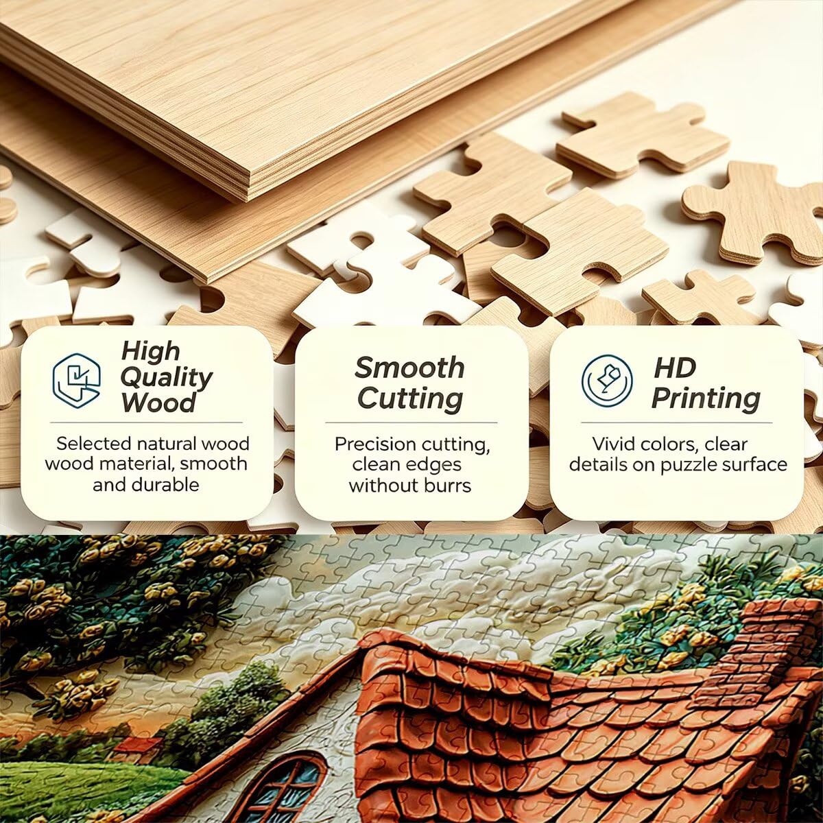 Puzzle 1000 Pezzi, Puzzle Giardino, Legno Pezzi, Regalo Donna Uomo -11152