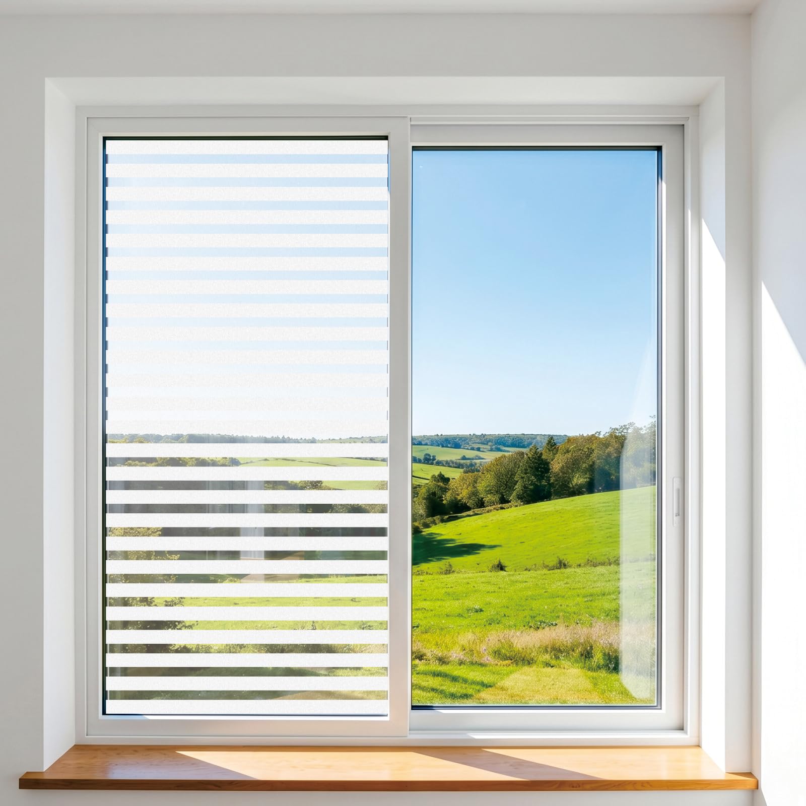 Privacy Window Film 65 x 450 cm Blocks UV Static Cling No Glue Removable Heat Cotrol, Privacy Protection, Glass Windows Frosted, Opaque Removable Film for Bathroom, Shutters