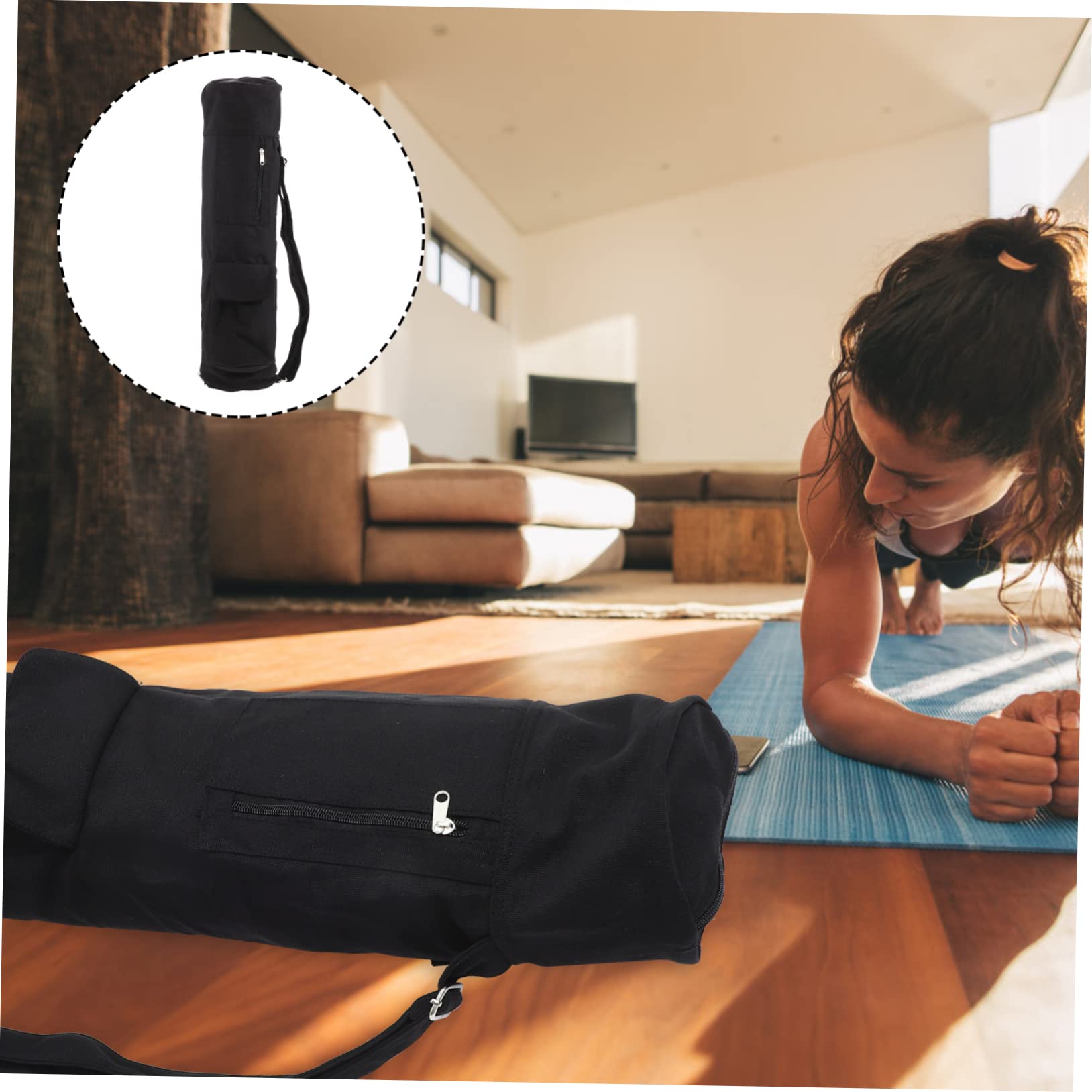 TOYANDONA Bolsa para Esterilla de Yoga Correa Ajustable y Cierre de Cremallera, Material Sintético Resistente y Diseño Fácil de Llevar para Amantes del Yoga