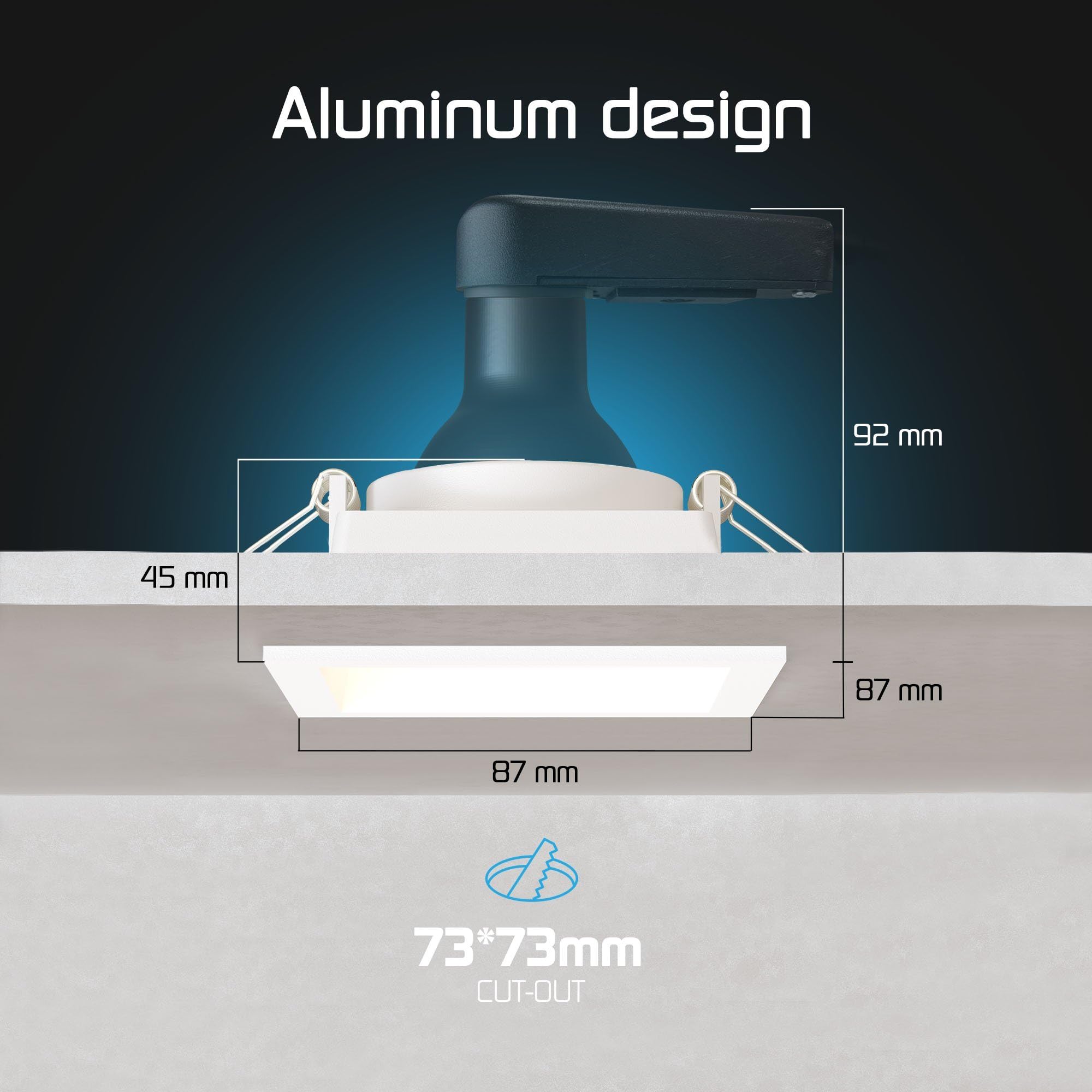 Ledvion 6 piezas foco empotrable LED cuadrado blanco smart 4.9W