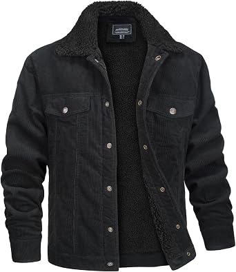 MAGNIVIT Mens Sherpa Lined Corduroy Jackets Thermal Winter Coats