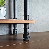 Vista 9 de Industrial Bookshelf, 5-Tier Pipe Shelf, Wall Mounted Bookcase for Home and Office (Weathered Brown, 48" L x 11.8" W x 70" H)