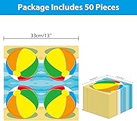 Vista 2 de Juego de 50 servilletas desechables para fiesta de playa, para verano, para piscina, suministros de decoración de playa, fiesta de cumpleaños