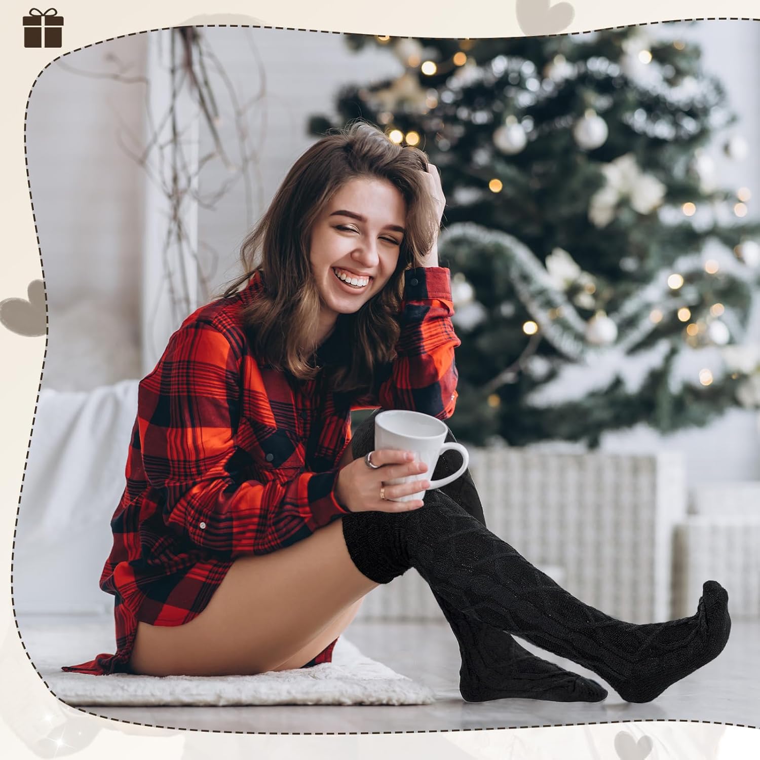 Toulite 4 Pairs Cable Knit Knee High Socks for Women Long Boot Stockings Socks, Long Warm Leg Warmers Winter - Image 2
