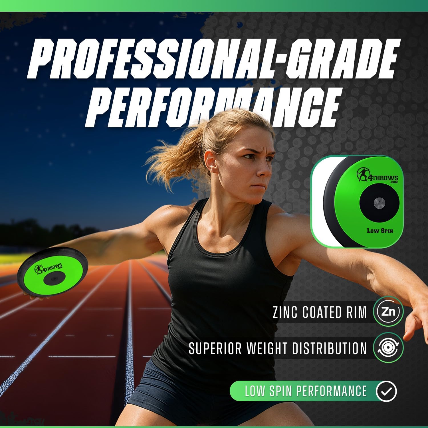 Super, High, Medium & Low Spin Competition Discus for Track & Field, High School, College, Men & Women — IAAF World Athletics Certified with Free Carry Bag