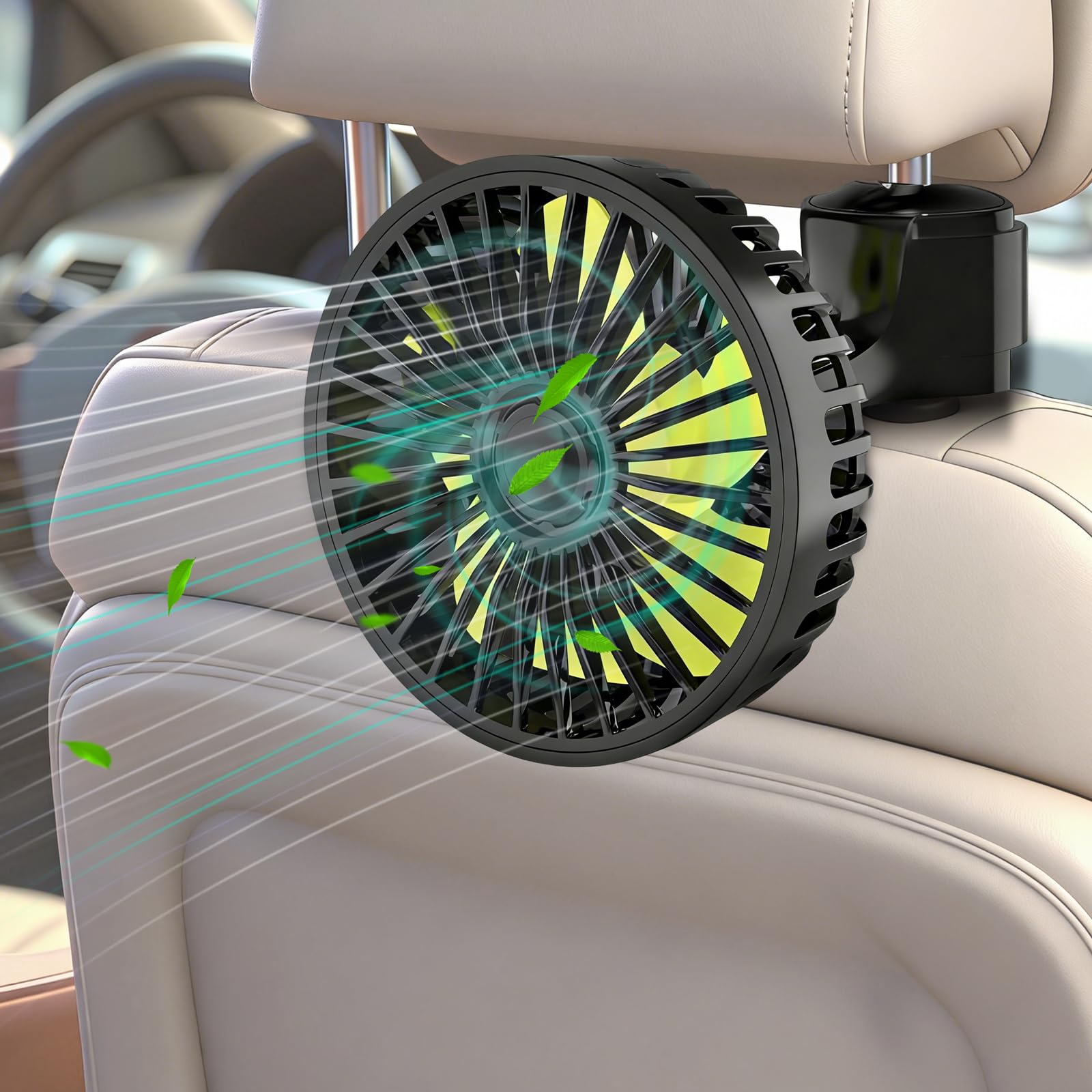 Ventilador para coche 12V USB que elimina el calor en los asientos traseros de tu coche