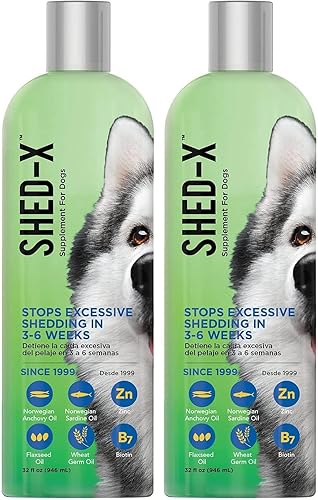 Miniatura 8 de Suplemento líquido Shed-X para perros, 8oz – 100% natural – Ayuda a reducir la muda de pelo en perros, aceite de pescado para perros que apoya