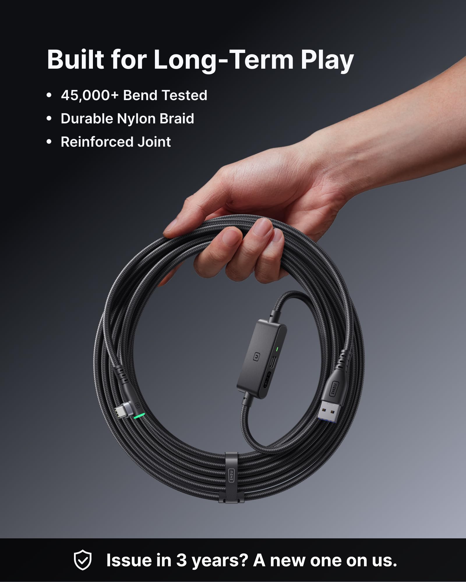 INIU Cavo Link 5m, 2.5Gbps Trasferimento Dati ad Alta Velocità, Grey