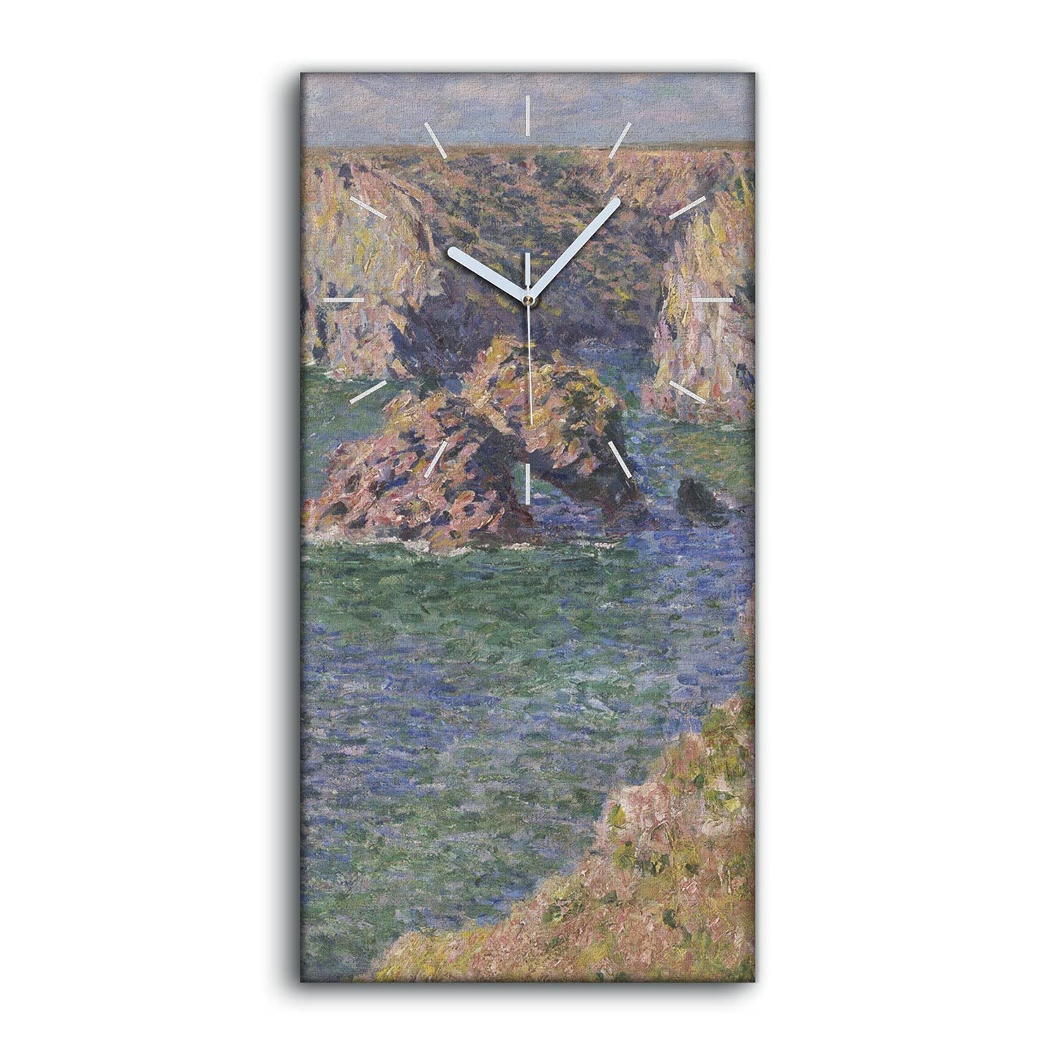 Horloge sur Toile Décoration Chambre et Salon Tableau Mural Moderne Harbour Belle Ile 30x60cm