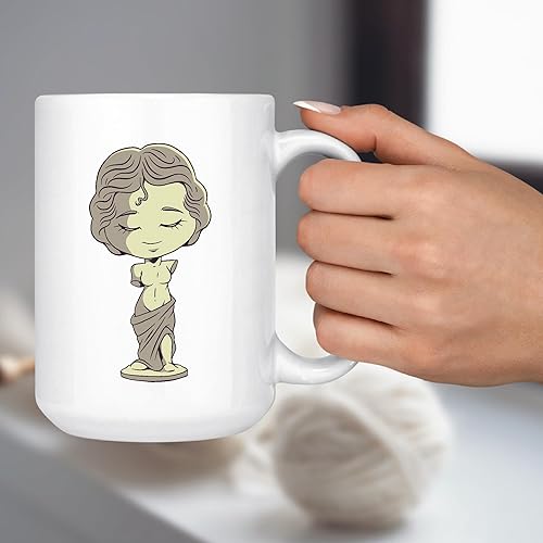 Miniatura 7 de Chibi Anime Style Sculpture Art Gift Venus de Milo Statue for Anime Fans 11oz 15oz White Coffee Mug
