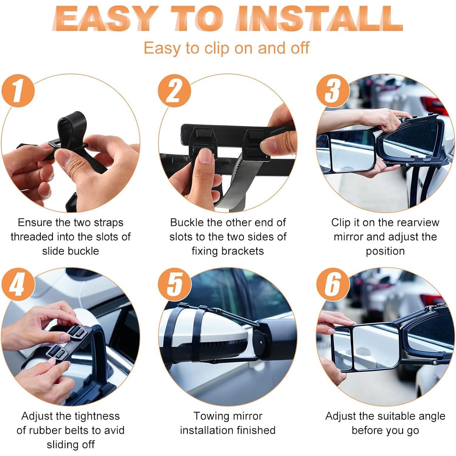 Lot De 2 Rétroviseurs Universels Pour Caravane - Angle