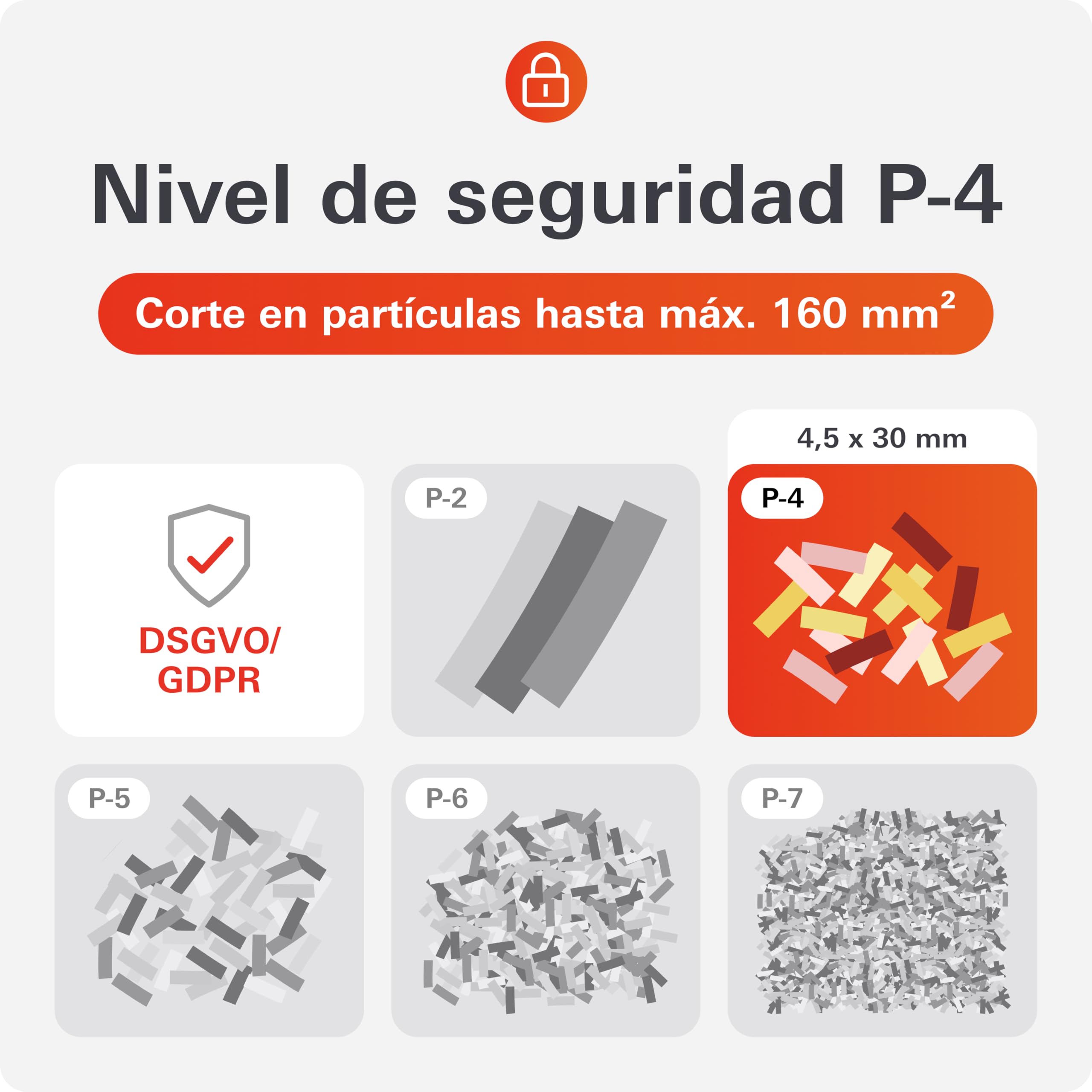 HSM shredstar X10 - Destructora de documentos, 4x5x30 mm, color blanco plata | Volumen de recogida 20 l, partículas,