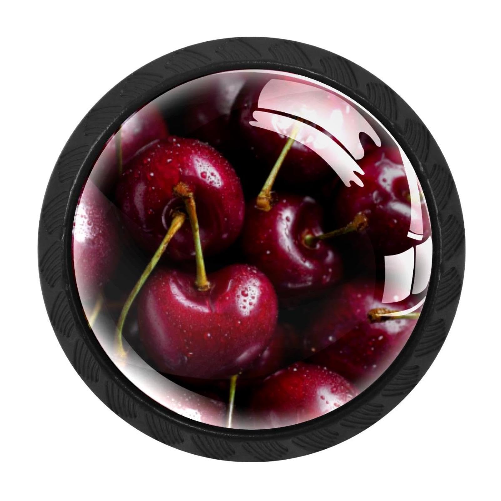 Boutons de tiroir cerises cristal poignée meuble cuisine bouton verre rond
