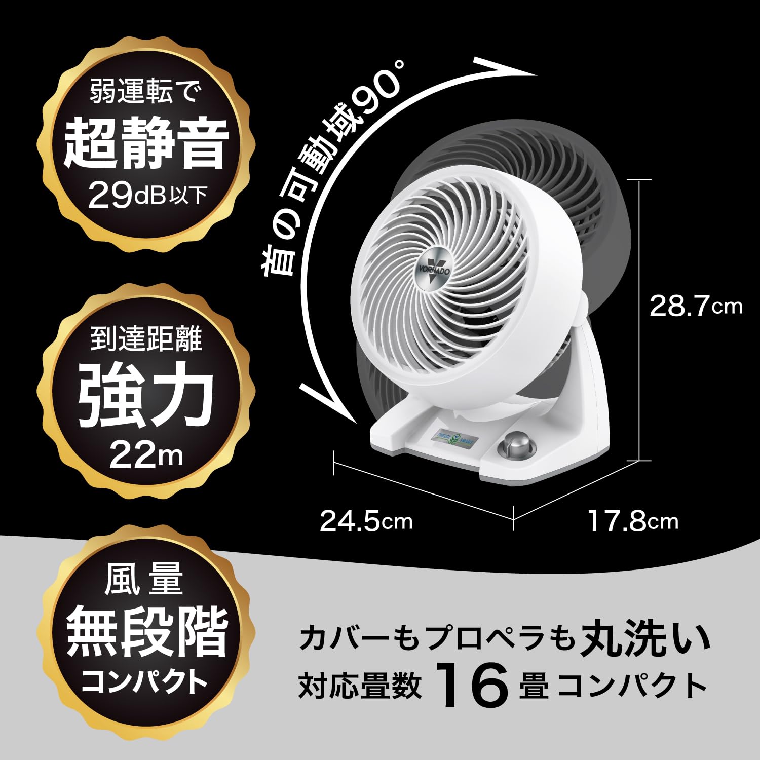 VORNADO サーキュレーター Amazon.co.jp: Vornado Circulator Fan DC, 284.7 sq ft (16 tatami