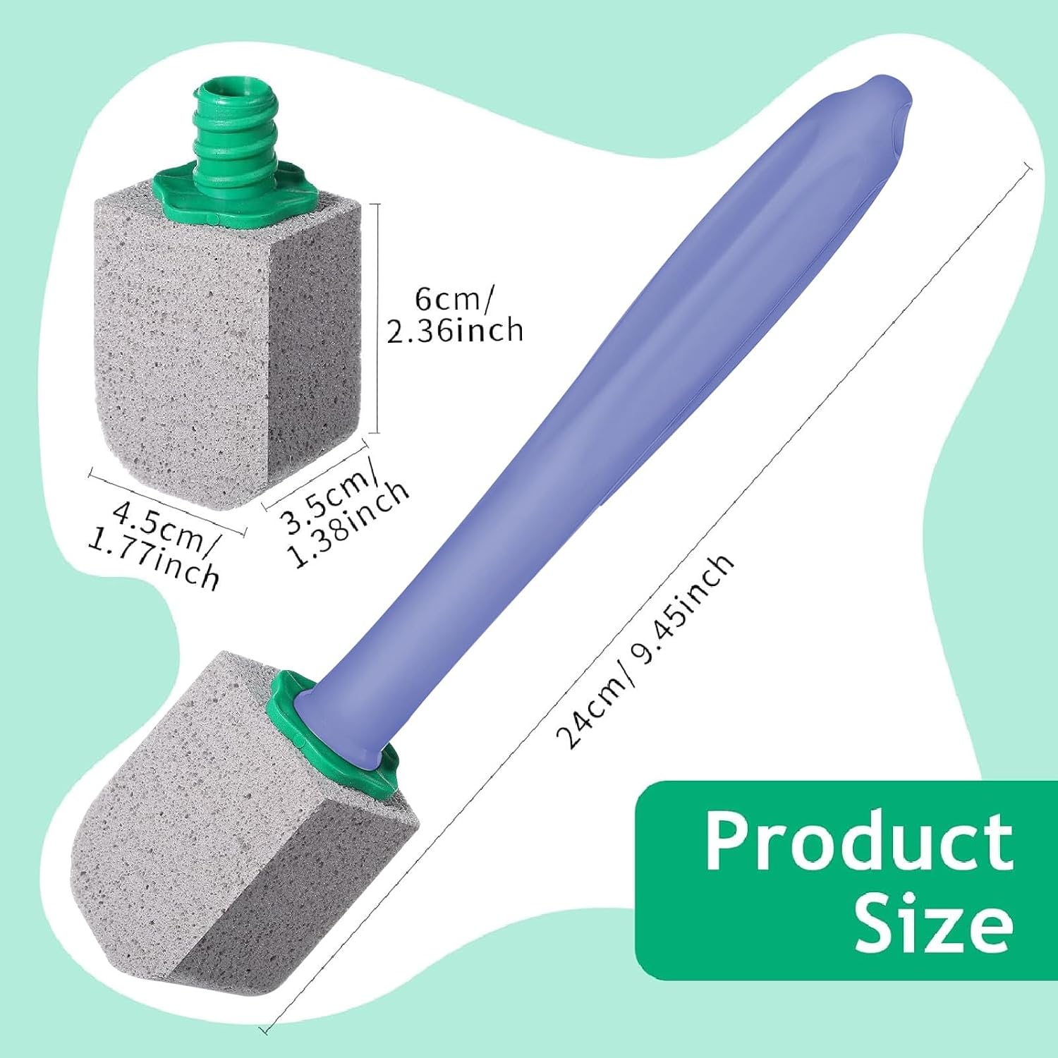 Pack of 10 Pumice Stone Toilet, Cleaning Block Toilet with 2 Handles, Pumice Stone Toilet Cleaner, Stubborn Limescale in the Toilet Remove and Urine Stone, for Bathrooms, Toilets, Kitchens, Swimming image 2