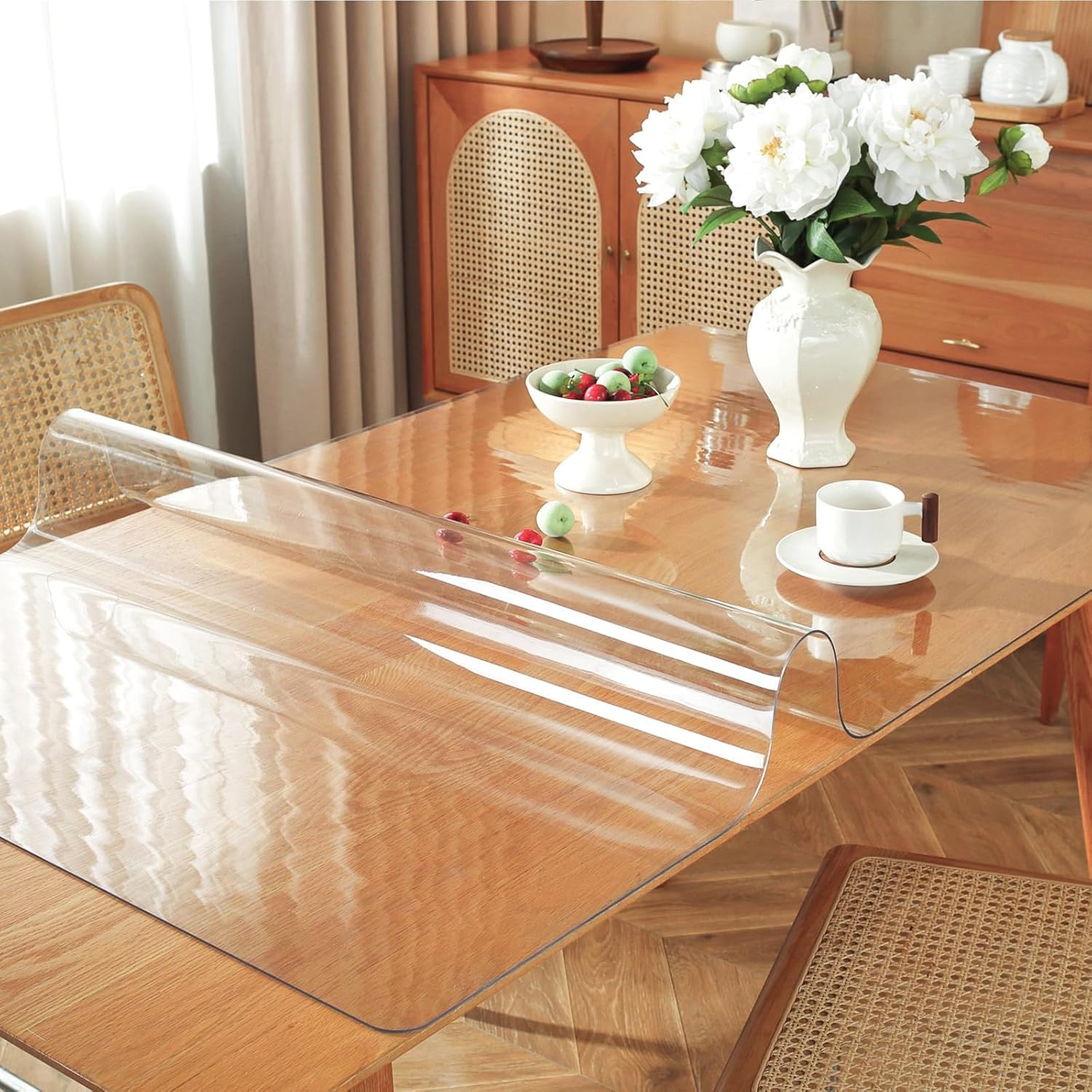 Pellicola protettiva trasparente lavabile e adatta per alimenti, 2 mm, 110 x 200 cm, materiale PVC