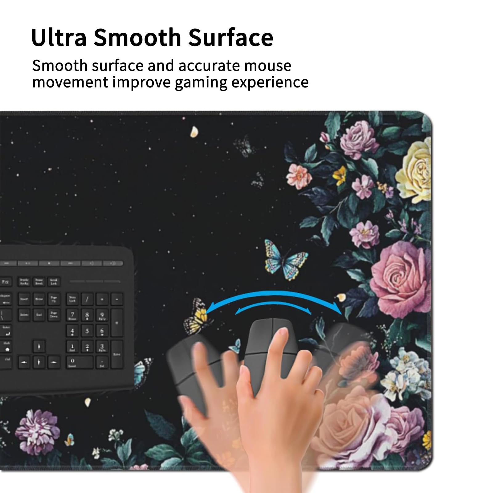 Alfombrilla de mouse para juegos y oficina, 48 x 24 pulgadas, extendida, 3XL, con bordes cosidos, base de goma antideslizante, alfombrilla de mouse gigante para laptop, teclado, PC, protector