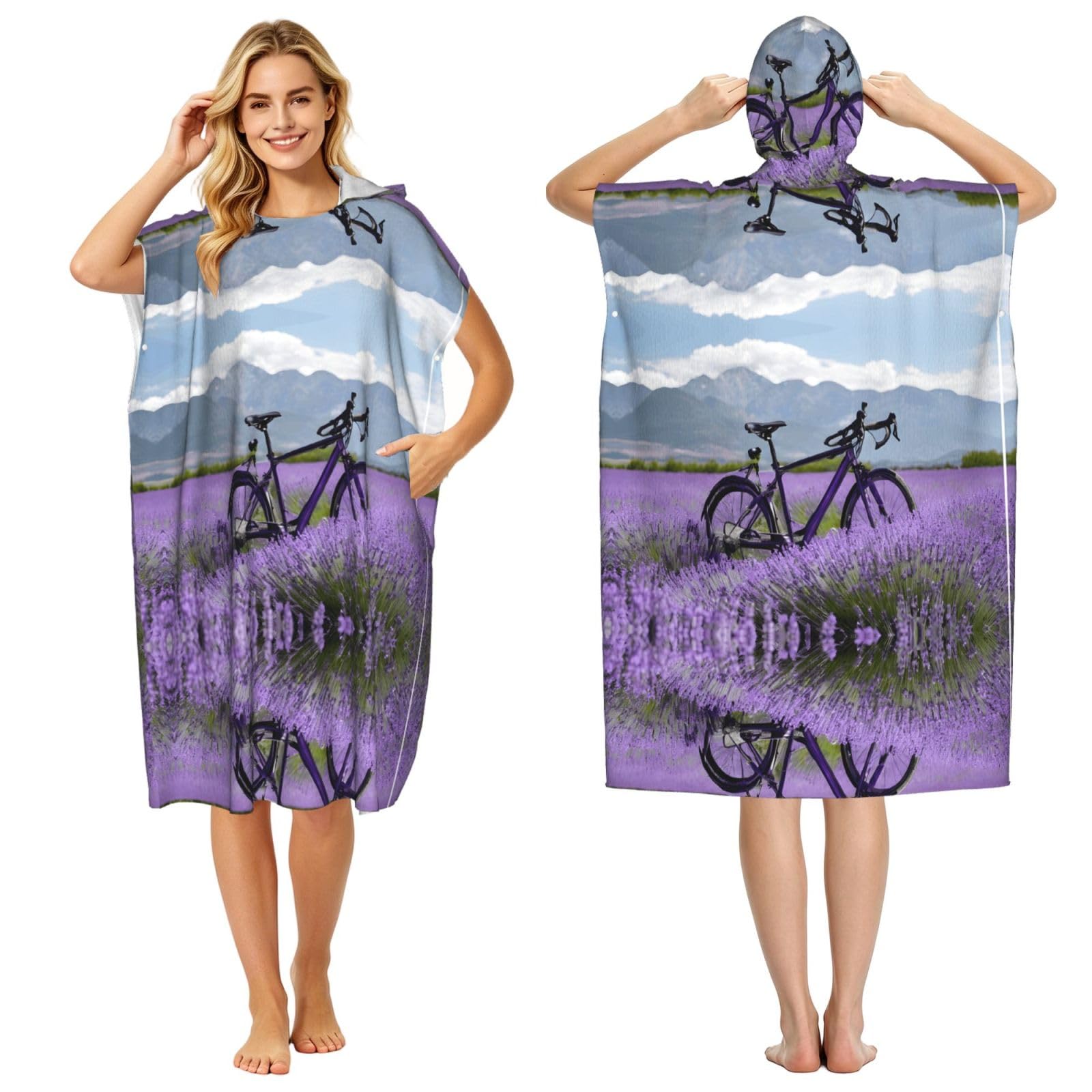 Poncho serviette adulte léger pour se changer facilement à la plage