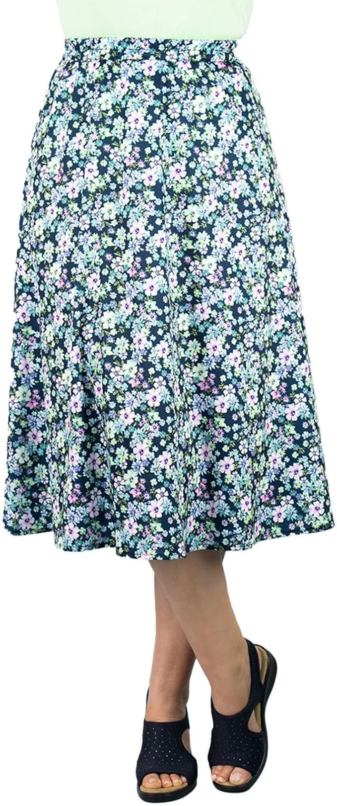 Fashion Friendly Multi Coloured Floral Skirt Medium (14-16, 25")