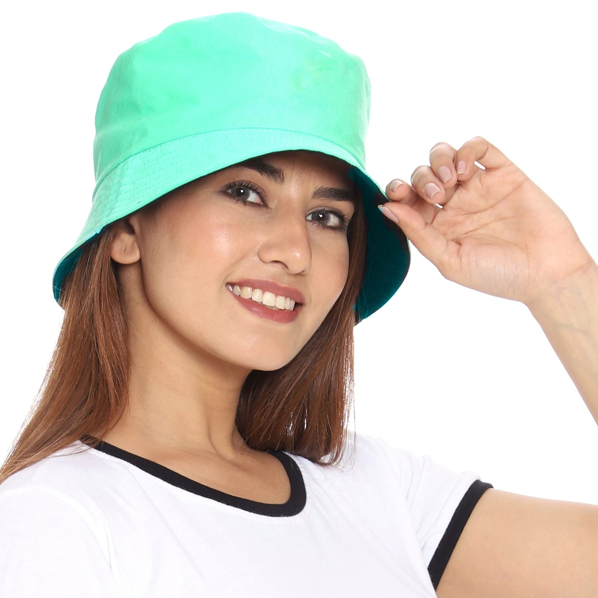 Adult's Cotton Bucket Hat (Pack Of 1) (P-Hat_Aqua Green_Free Size)-image-20