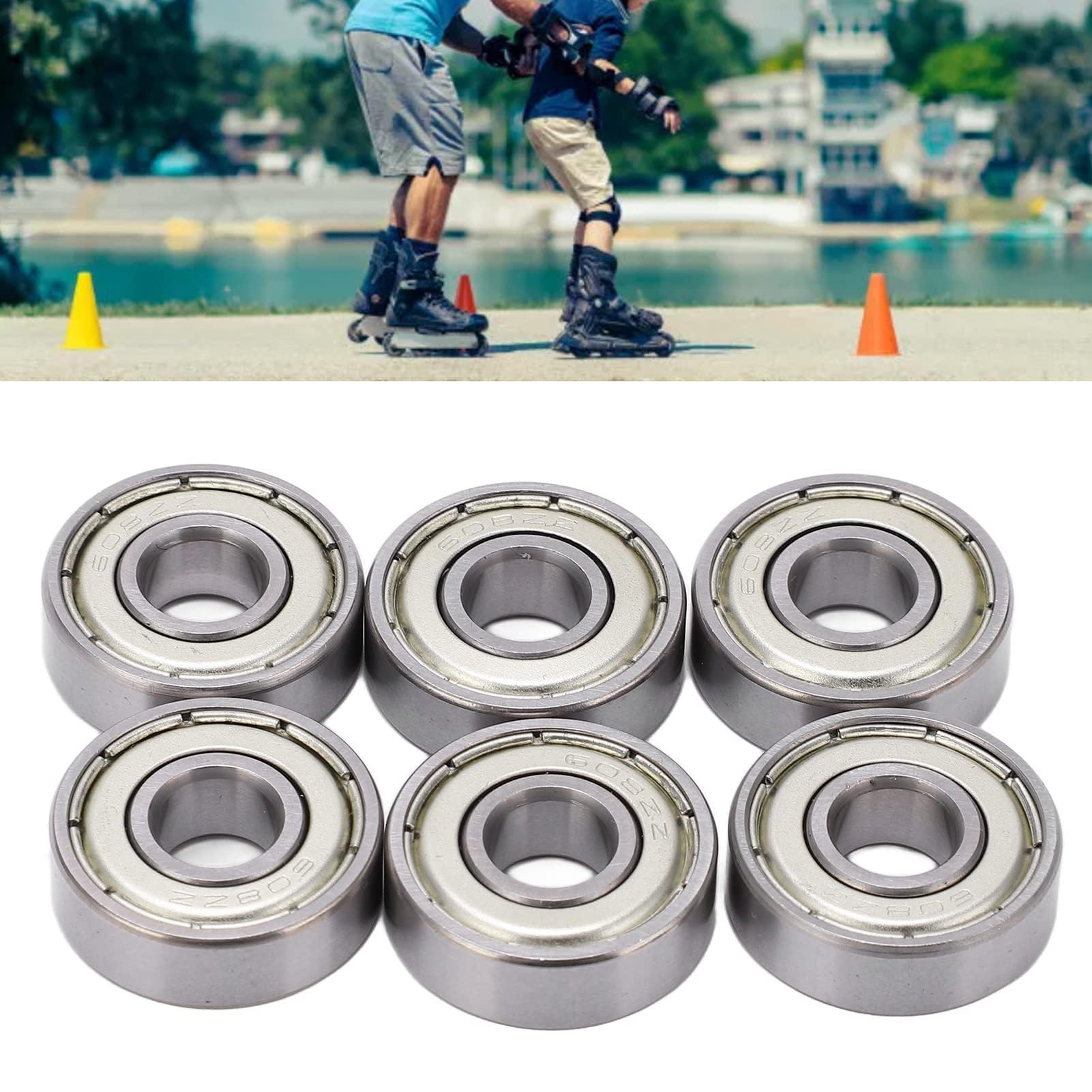 Lot 30 Roulements à Billes 608ZZ - 8x22x7mm - Double Blindage - Pour Skate, Scooter, Roller - Argenté