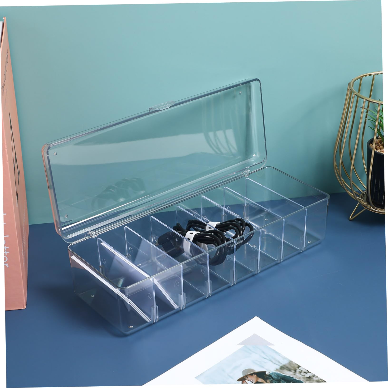 Juego De 2 Cajas Organizadoras De Cables para El Hogar La Oficina Y El Coche