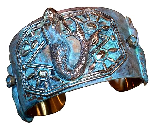 Elaine Coyne Wearable Art Patina Mermaid Cuff Bracelet