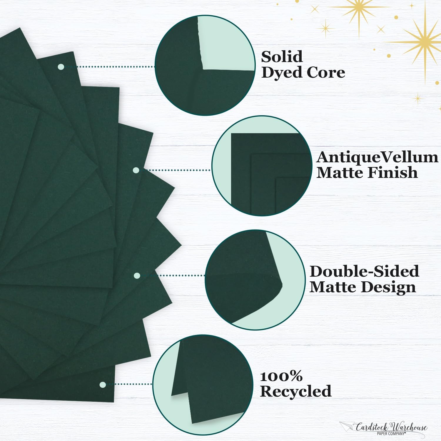 Cardstock Warehouse Foundations 100% Recycled Timber Green Forest Cardstock Paper - 25 Sheets, 12 x 12" - 100lb/270 GSM Premium Green Card Stock for Card Making, Scrapbooking and DIY Projects