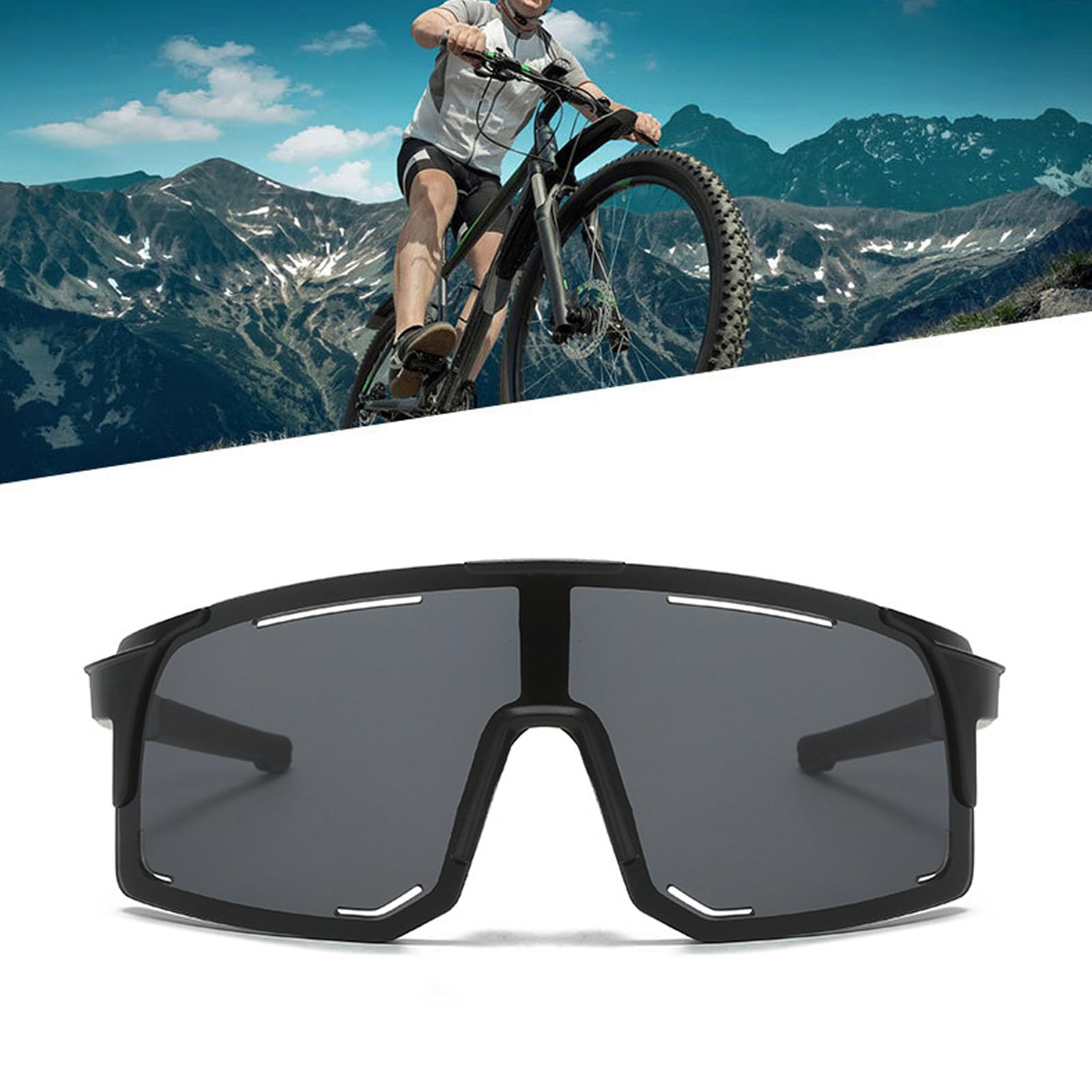 Lunette De Ski Homme MUSELK Lunettes De Soleil De Sport Pour Homme Et Femme, Lunettes De Soleil Polarisées Pour Activités De Plein Air, VTT, Vélo De Route, Cyclisme, Ski, Lunettes De Soleil