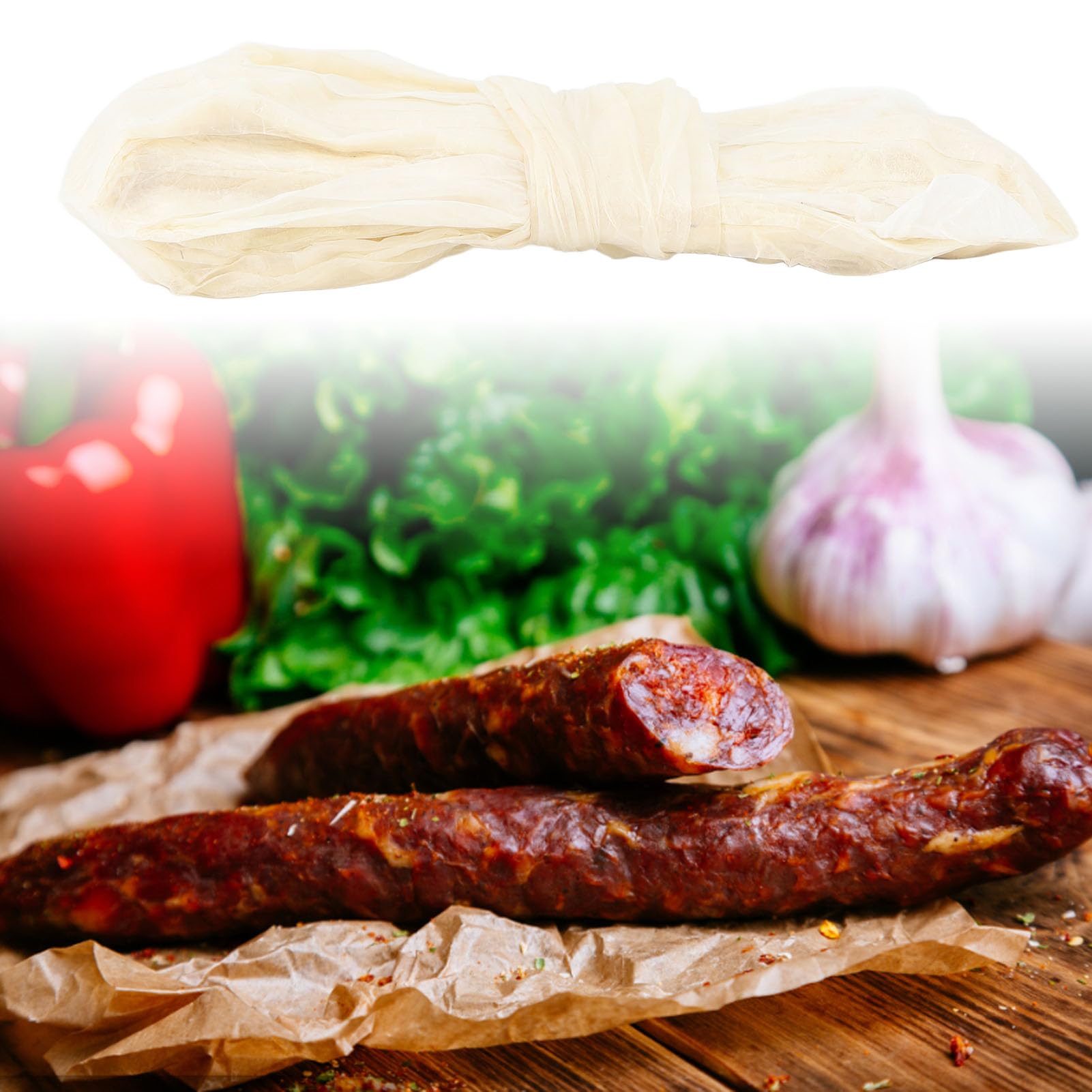 Tripa Salchicha Comestible Secado Tripa Física Oveja 2 Capas para Bares Perritos Calientes