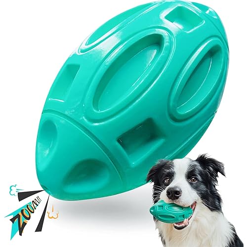EASTBLUE Squeaky Dog Toys for Aggressive Chewers: Rubber Interactive Puppy Ball with Squeaker,Almost Indestructible Tough Durable Pet Chew Toys for Medium and Large Breed