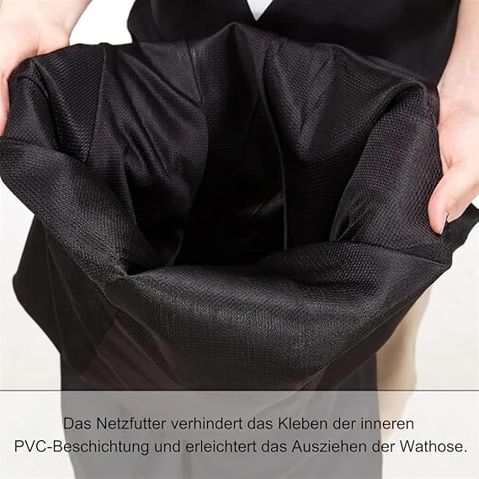 HoldOneLight Wasserdichte Ganzkörper Wathose aus PVC-Polyester, Schwarz, mit Stiefeln, Atmungsaktiv, für Angeln, Baustellen und Bauernhöfe Angel- und Jagdstiefel für Herren
