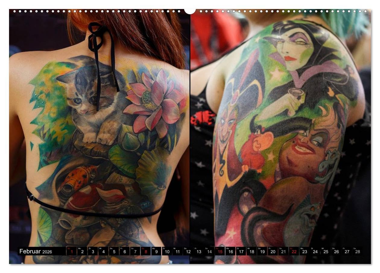 Körperkult Tattoo (hochwertiger Premium Wandkalender 2026 DIN A2 quer), Kunstdruck in Hochglanz: Ausdrucksstarke Fotos und Bildkompositionen von ... unterschiedlichen Trägern (CALVENDO Kunst)